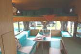 Sleeping Area Above Dining Table in 1963 Shasta Back Entry Trailer